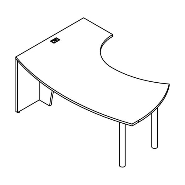 Groupe Lacasse Table, Left Ellipse, 72inWx48inDx29-3/8inH, Sahara LASM1NQSCT7218R - main
